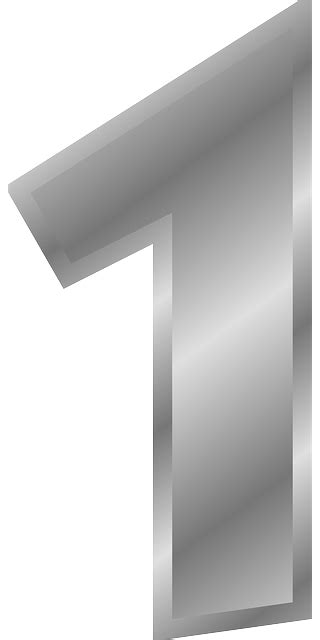 Free Vector Graphic One Number Silver Numeral Free Image On