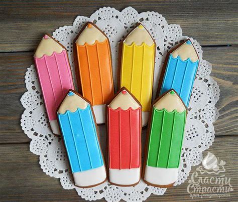 Coloured Pencils Sugar Cookies Decorated Sugar Cookie Designs Cookies