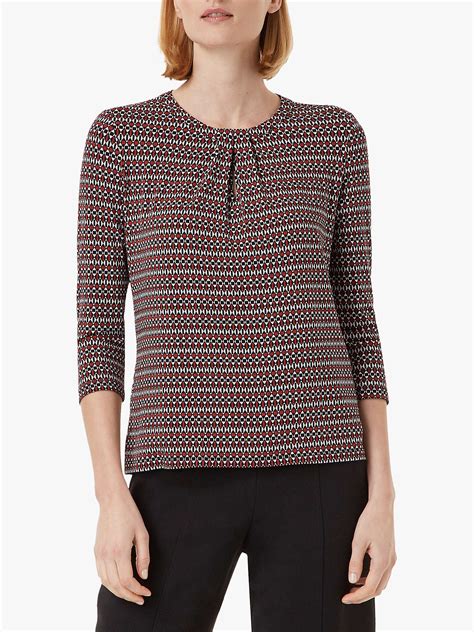 Hobbs Julia Abstract Print Top Rust Ivory At John Lewis And Partners