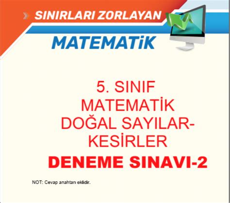 Sinif Matemat K Do Al Sayilar Kes Rler Deneme Sinavi Ramazan