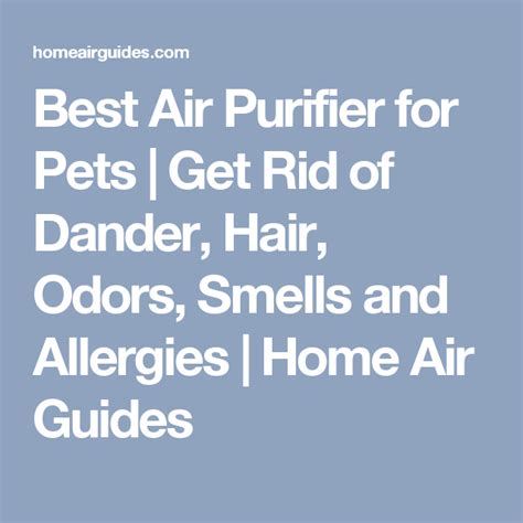They clear the air of allergens, pet dander, germs, and even odors. Best Air Purifier for Pets (Allergies, Dander, Hair ...