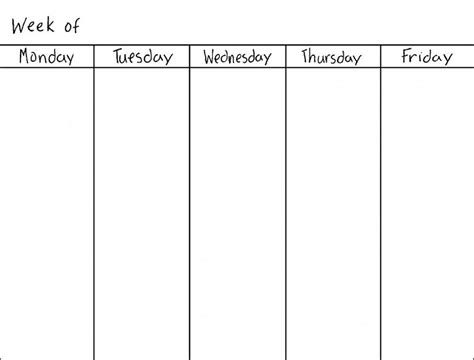 Weekly Calendar Printable Monday To Sunday Graphics Calendar Template