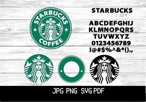 Starbucks Logo And Font Svg Png Pdf Cut Files Cricut Etsy