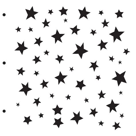 Simple Funky Stars Stencil 12 X 12