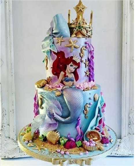 Pin By Julie Abbott On Unicorn And Mermaid Cakes Little Mermaid Cakes Mermaid Cakes Disney