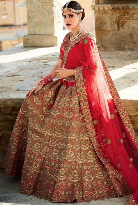 Red Designer Lehengha Indian Lehenga Choli Design Wedding Lehenga