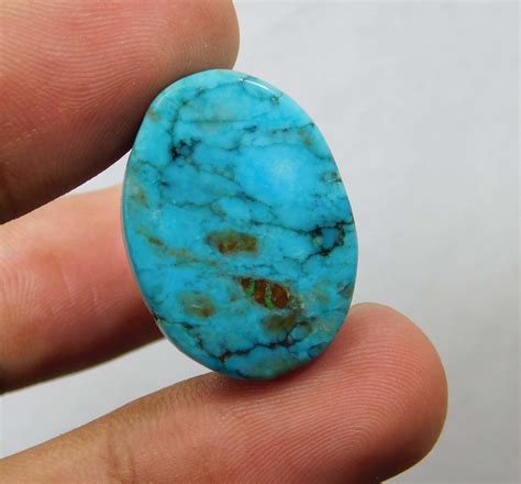 Ct Natural Turquoise Certified Oval Shape Mm A Quality Etsy