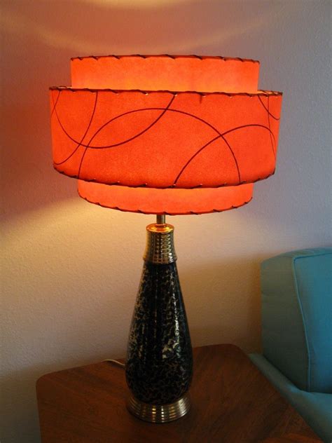 Elegant Mid Century Vintage Style With 3 Tier Fiberglass Lamp Shade Feat Awesome Modern Atomic