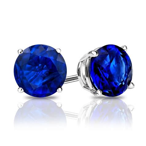 Blue Sapphire Earrings Sapphire Earrings Studs Blue Sapphire Etsy