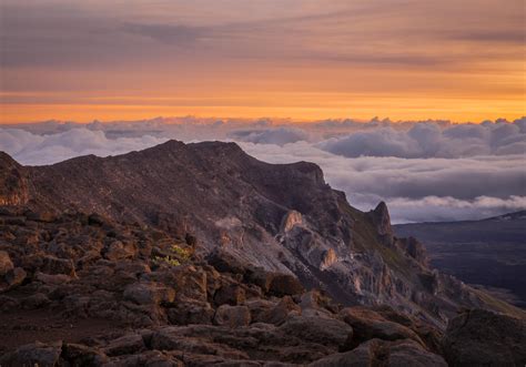Sunrise At Haleakalā National Park Maui Island Hawaii Us Oc