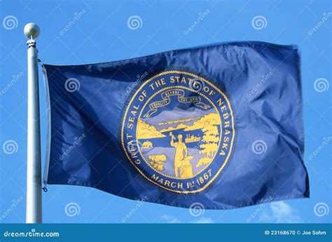 State Flag Of Nebraska Stock Photo Image Of Flagpoles 23168670