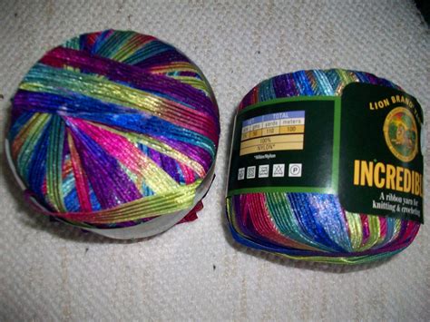 Lion Brand Incredible Ribbon Yarn Color Carnival Jewel