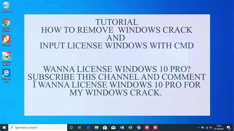 Input License Windows 10 With Cmd And Remove Crack Youtube