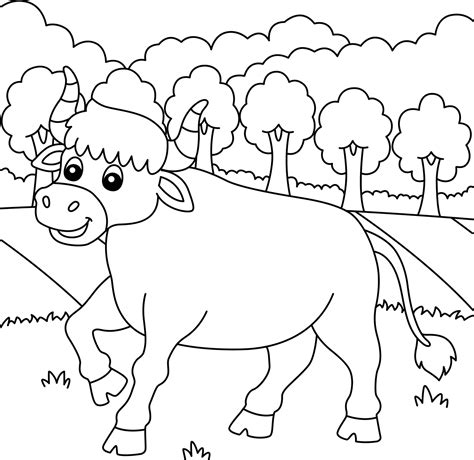 Ox Coloring Page For Kids 5073786 Vector Art At Vecteezy
