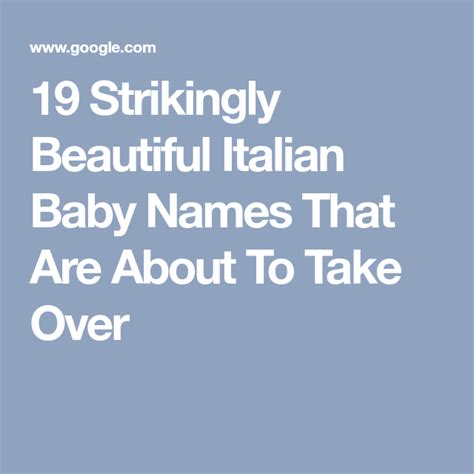 19 Strikingly Beautiful Italian Baby Names That Are About To Take Over