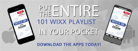 mobile app 101 wixx your hit music station