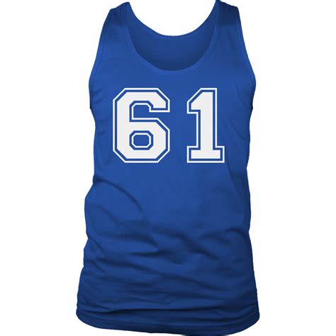 Mens Vintage Sports Jersey Number 61 Tank Top For Fan Or Player 61