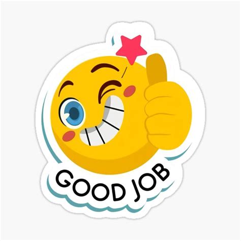 Emoji Good Job Work Sticker For Sale By Joey Smith Redbubble