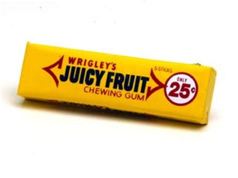 The combination of surprising flavors and mysterious black package gained an instant popularity among young people. Wrigley's Juicy Fruit Gum Ingredients Explained | CalorieBee