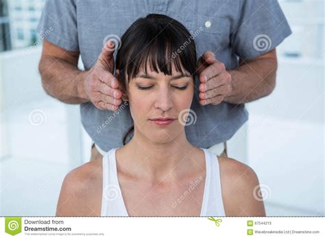 Pregnant Woman Receiving A Massage From Masseur Stock Image Image Of Female Head 67544213