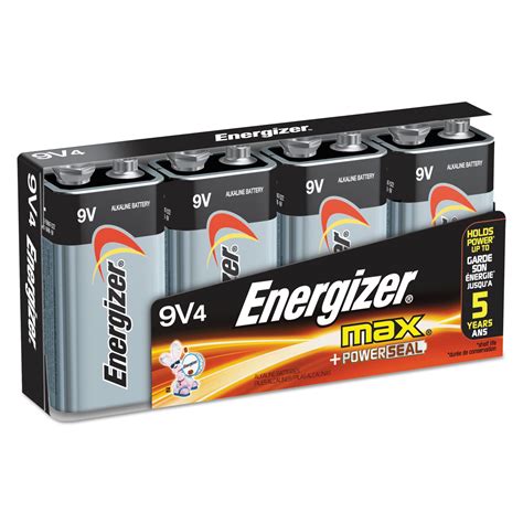 Energizer Max Alkaline 9v Batteries 4 Pack