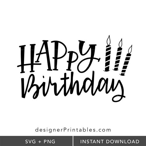 Happy Birthday With Candles Svg Png