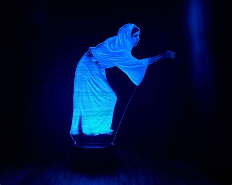 princess leia hologram a new hope edge lit acrylic led light etsy uk
