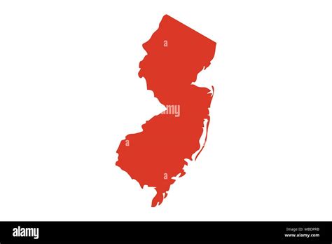 State Of New Jersey Vector Map Silhouette Outline Nj Shape Icon Or