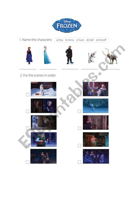Olaf´s Frozen Adventure Esl Worksheet By Esthersephora