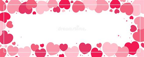 Valentines Border Overlapping Hearts Stock Illustrations 29