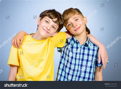 Two Boys Friends Teenagers Standing Together Stock Photo 212572495