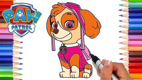 How To Draw Paw Patrol Skye Coloring Pages For Kids Learn To Draw
