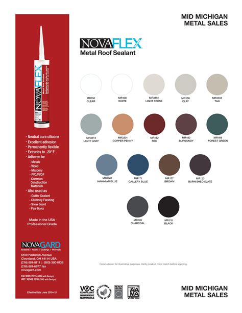 Novaflex Metal Roof Sealant Mid Michigan Metal Sales