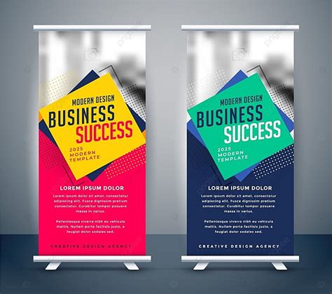 Abstract Business Standee Roll Up Banner Design Template Download On