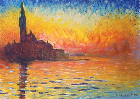 Claude Monet Sunset In Venice Original Copy Art Print Famous
