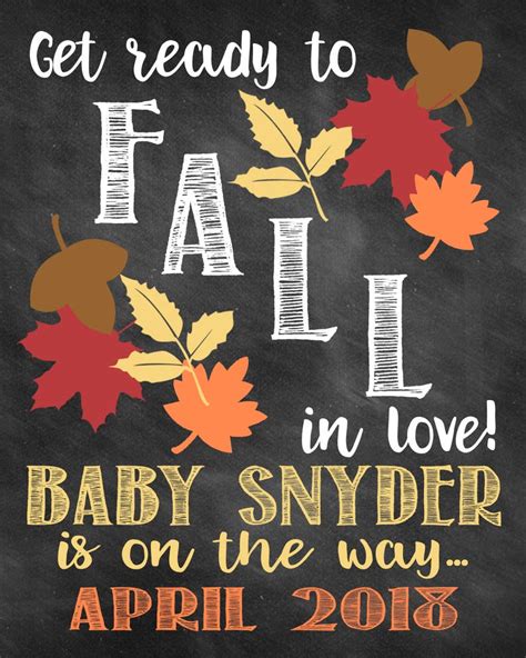 Fall Pregnancy Announcement Fall In Love Fall Baby Etsy