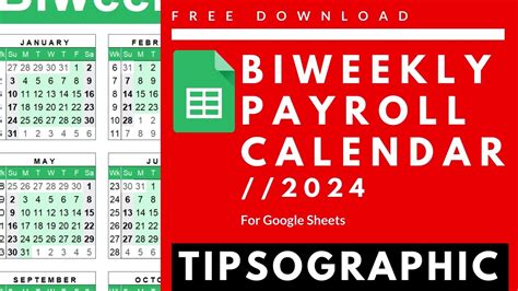 FREE Biweekly Payroll Calendar Google Sheets 2024 YouTube