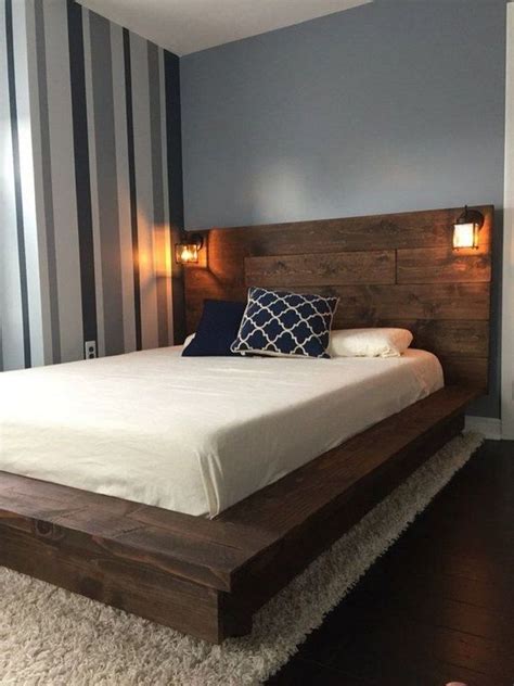 Modern Rustic Floating Style Bed Frame In Full Size 22 Wood