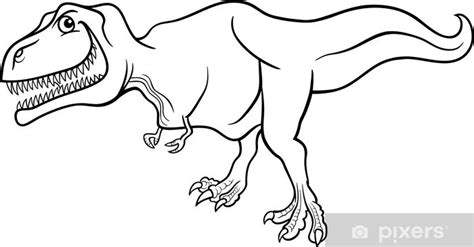 Fototapeta Karikatura tyrannosaurus dinosaurus pro omalovánky • Pixers