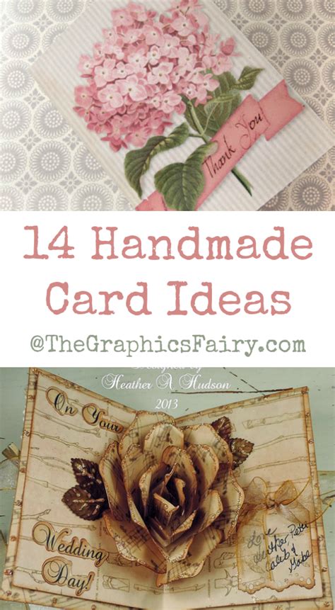 Some use normal printer paper or colored cardstock, while others use different types of paper such as crepe paper, tissue paper, or even coffee filters. 14 Handmade Card Ideas - The Graphics Fairy