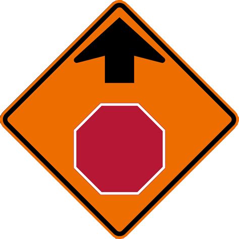 Stop Ahead Symbol Roll Up Traffic Safety Sign From Trans Supply