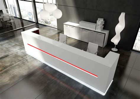 Cool Modern Desks Delightful Modern White Reception Desk Design Led