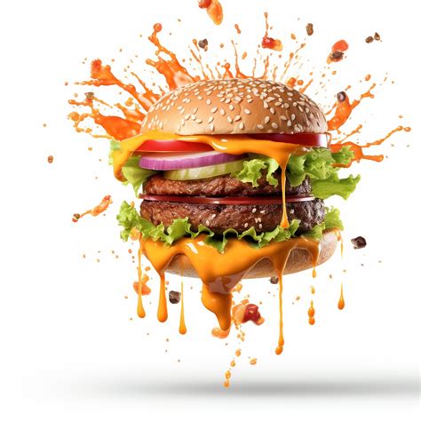 ai generated food for fast food in form of delicious hot homemade burger with meat cutlet and