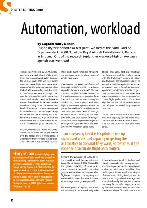 Hindsight Automation Workload And Safety Skybrary Aviation Safety