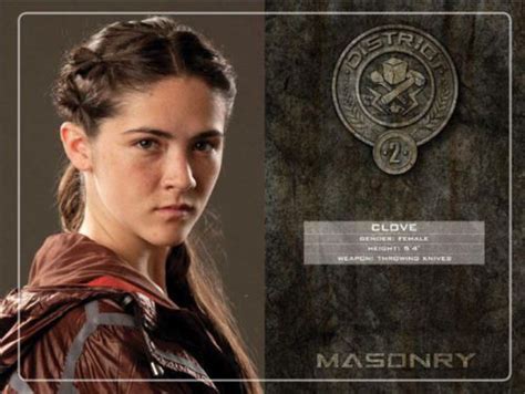 74th hunger games female tribute from district 2 name clove age unknown height 5 4 weapons