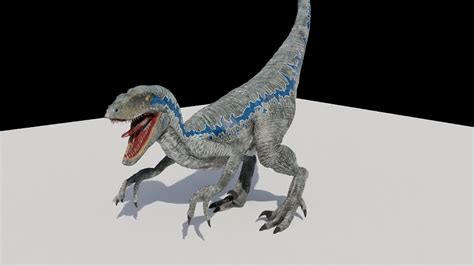 Blue Velociraptor Fully Rigged In Blender Free 3d Model Rigged Cgtrader