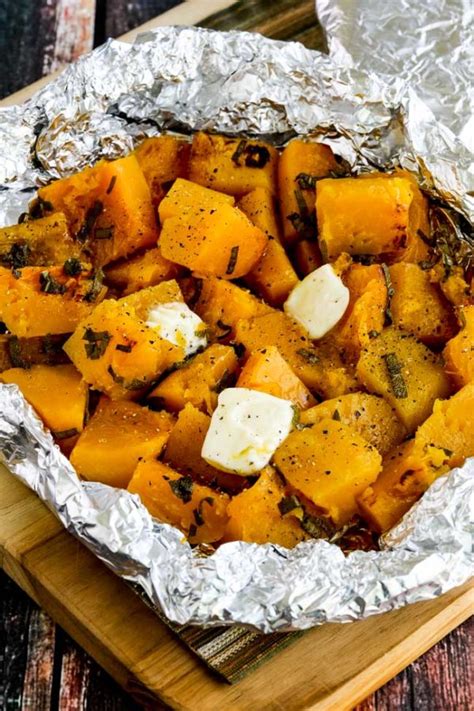 The fat cap on the bottom stuck to the foil in the pan and it just pulled away from the meat as i lifted it up. Foil-Wrapped Grilled (or Baked) Butternut Squash with Sage ...