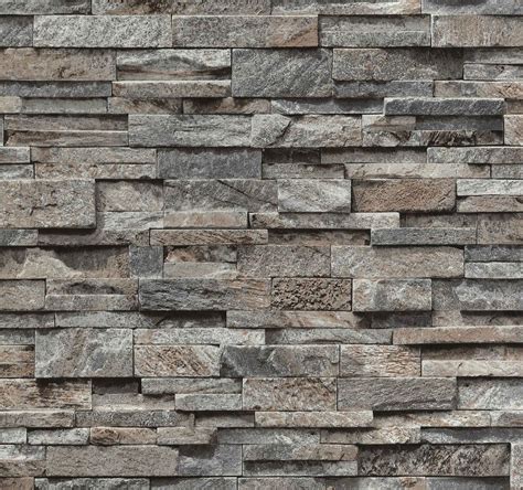 Brick Effect Wallpaper Vinyl 3d Slate Stone Split Face Tile Paste The