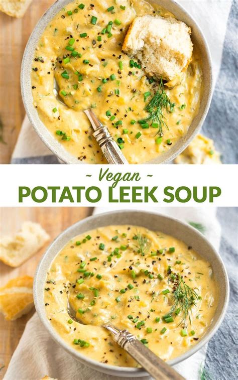 Creamy Potato Leek Soup Without Cream Healthy Naturally Vegan And