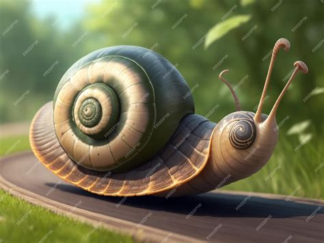 Premium Ai Image Fast Snail